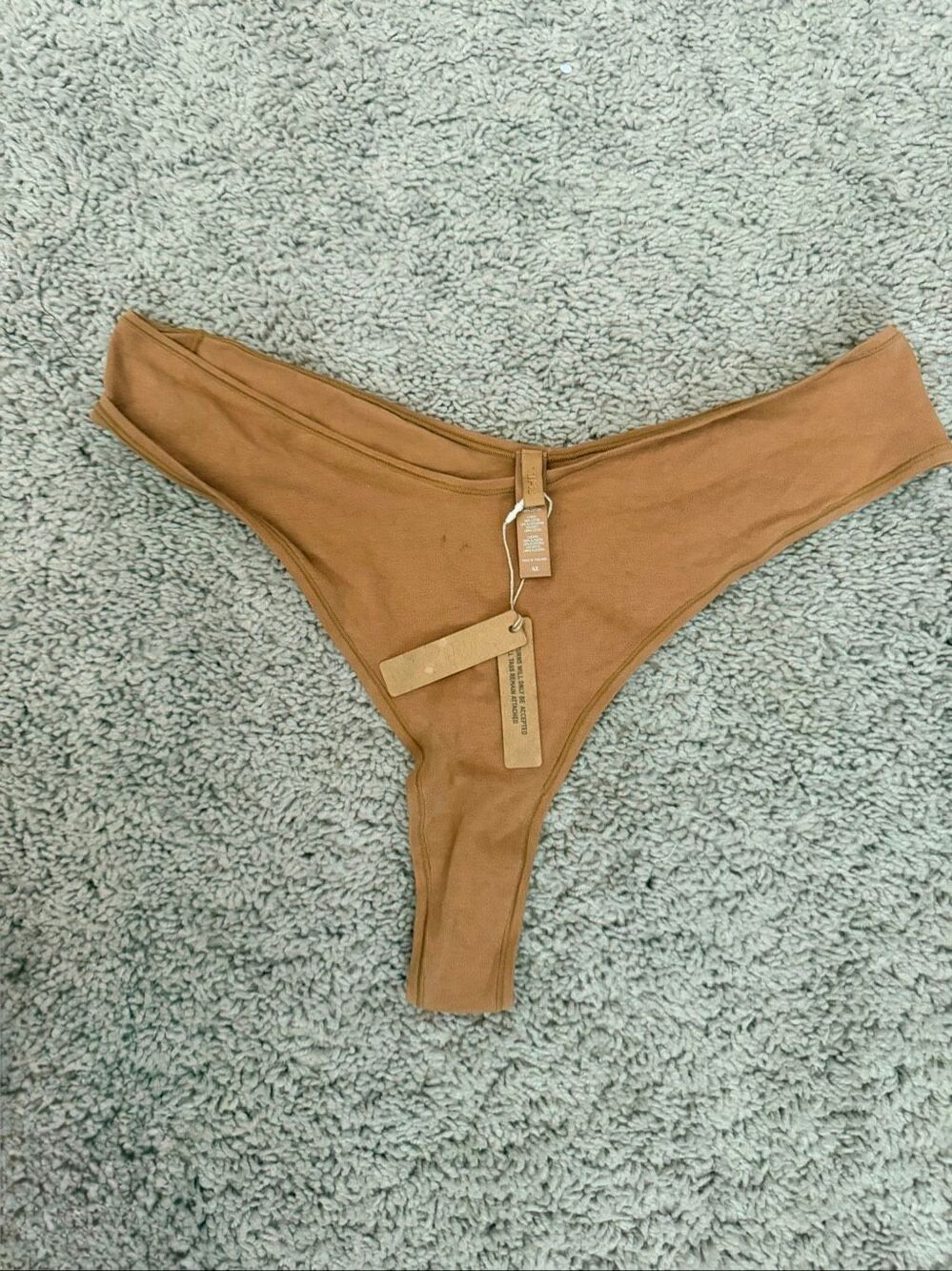 SKIMS Womens Nude Tan Seamless High Waist Thong Underwear Panties NWT Size 4X